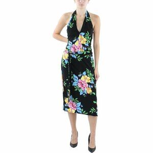 NWT$ 165 LAUREN RALPH LAUREN FLORAL HALTER COCKTAIL AND PARTY DRESS SZ 16